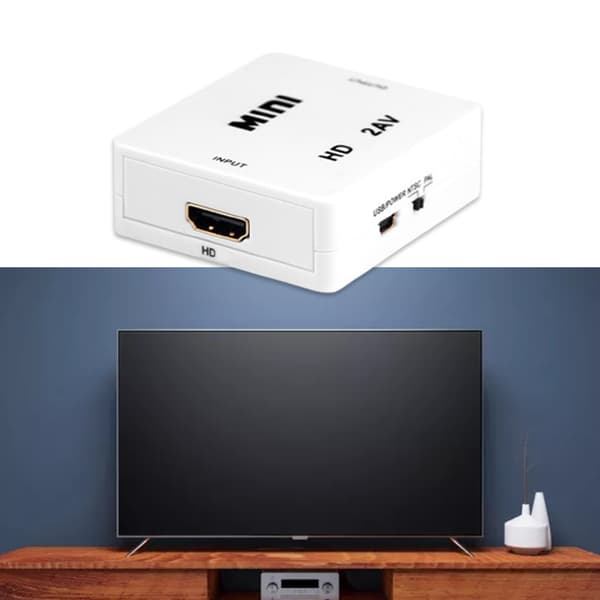 Multifunktionel HDMI-kompatibel til AV 3Rca til Scaler Adapter Video Composite Converter Mini Converter Box Black