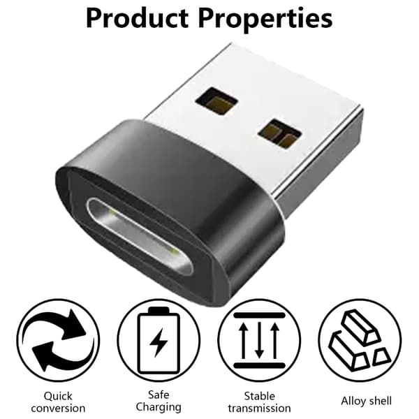 Mann til kvinne-kontakter Konverteringsadapter Støtter lading USB til Type C Blue