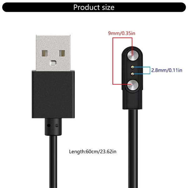 Nopea magneettinen latauskaapeli T2/C3-kellon lataussovitin helppo nopea null - Normal style