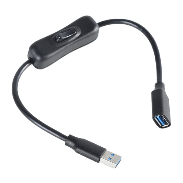 USB 3.0 Förlängningskabel med Strömknapp Snabb Hastighet 5Gbps Dataöverföringskabel 1m