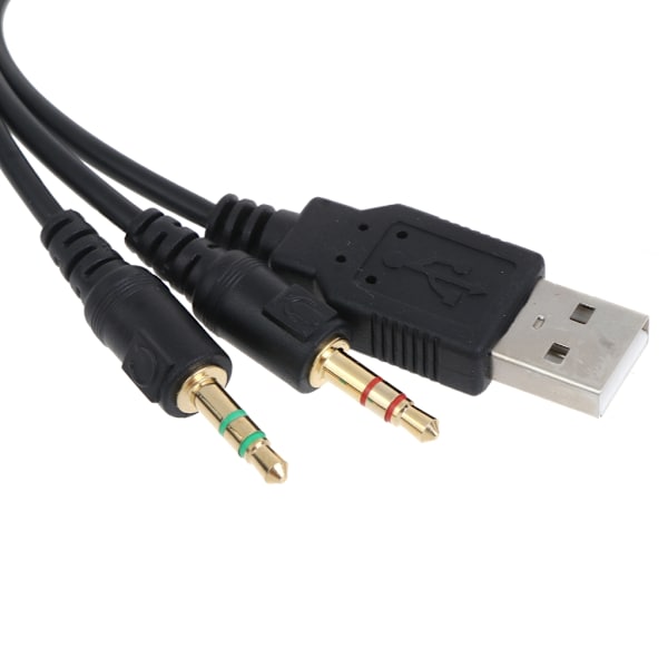 Ersättningskabel USB 3,5 mm mikrofon ljudkabel hörlurar kabel PVC mjuk hållbar tråd för SteelSeries Arctis 3 5 7 Pro hörlurar