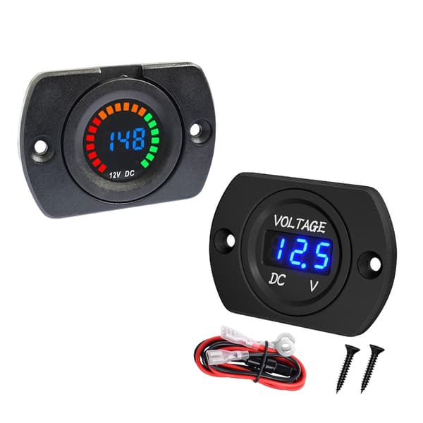 Høysynlig bilspenningsmonitor med fargedisplay for 12V til 24V systemer null - Concave 