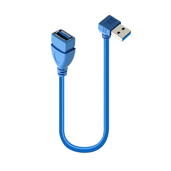 Hurtig USB 3.0 Vinklet Forlængerkabel Han til Hun Data til Elektronik null - Bend left