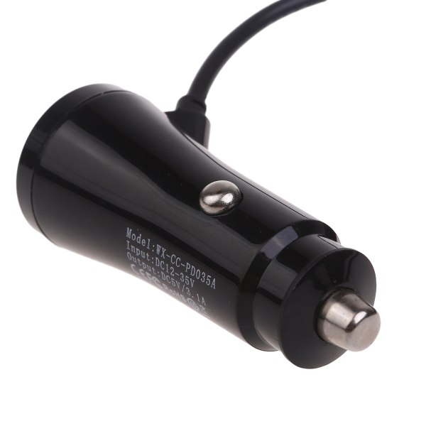 Dubbelport USB -billaddare med DC5,5x2,1mm laddningskabel DC12V-35V-ingång för surfplattor och körinspelare