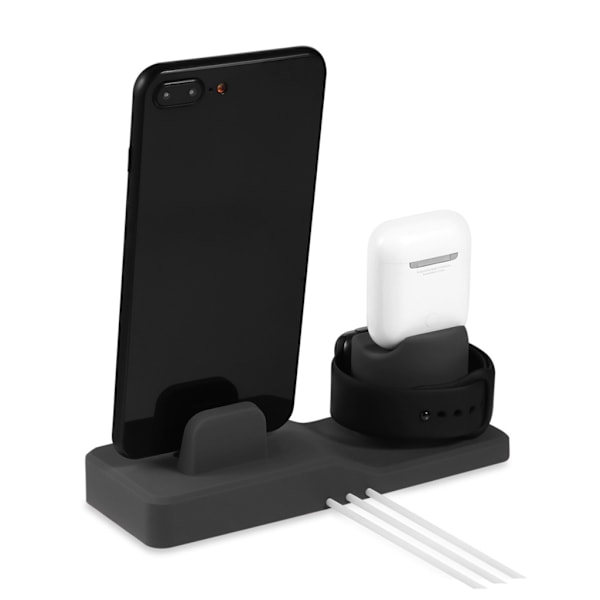 3 i 1 Silikonhållare Dock för Apple Watch för telefon X XS XR MAX 6 7 8 för Airpo