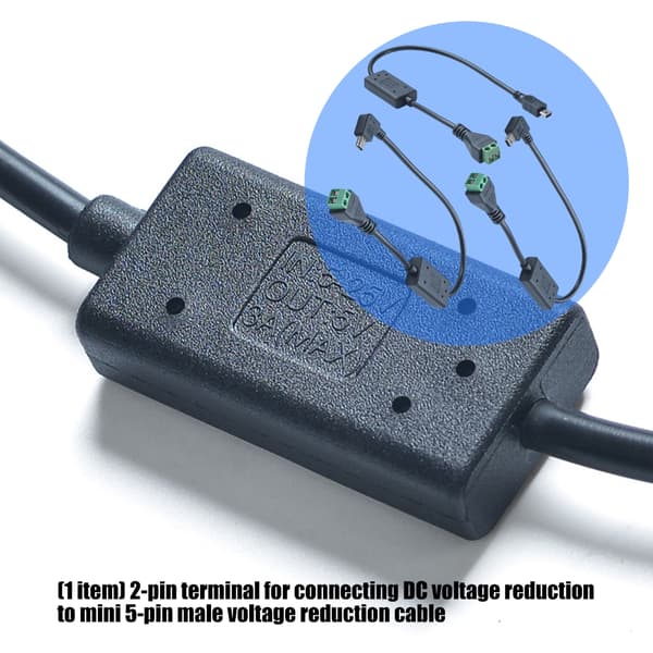 Fleksibel PVC-isolert 2-pinners til Mini 5-pinners ledning DC5V-25V til 5V nedtrappingskabel null - Bend right