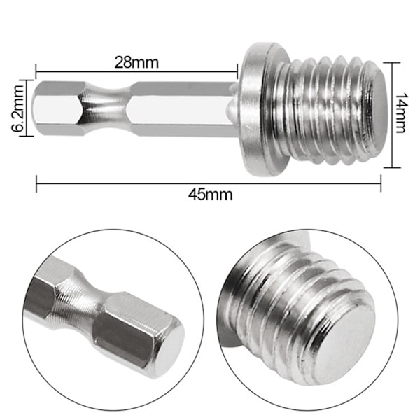 M14 Borrchuckadapterset för Slagmejsel Adapter Elektrisk Skiftnyckel