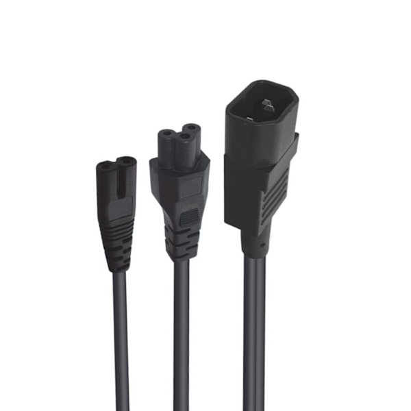 Hane C14 till Hona IEC320-C7+C5 Y-delare Strömkonverterare Kabel Förlängningsledning