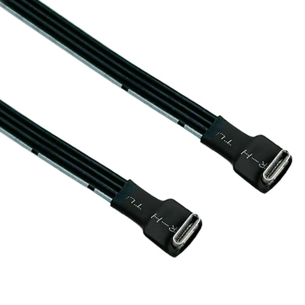 USB 2.0 Typ C till Typ C Vinklad Platt Kabel för Dataöverföring och Laddningskabel för FPV, Disk, Telefon  0.6m - Bend test