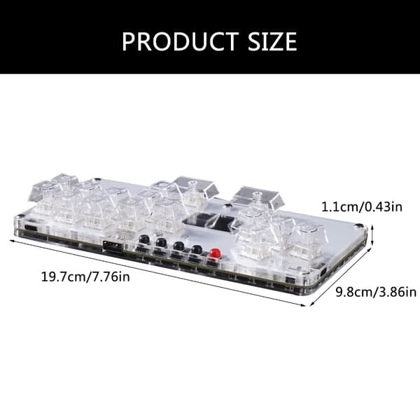 Arcade Controller Street Fight Gaming Keypad med Lysdisplay 16 Taster White