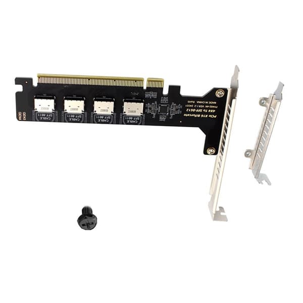 PCIe X16 til 4 Port Oculink SFF 8612 Adapter for Disker Grafikkort Effektiv