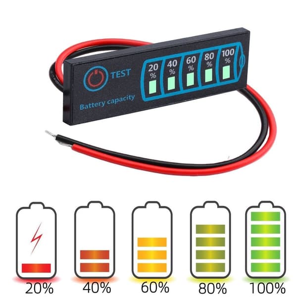 Batteriprocentvisningsmodul til lithium-, bly-syre 5-30V-systemer