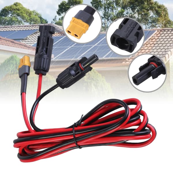 12AWG XT60 honladdningskabel för solgeneratorer och bilfällbar panel 50cm