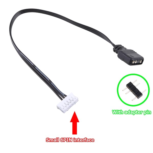 Fan Controller Adapterkabel 5V ARGB 3-pin til 6-pin/4-pin Konverter til Coolmoon 6pin