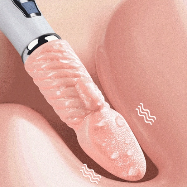 Klitorisstimulerande Vibrator Tunglickande Uppvärmningsleksak med 12 Vibrationslägen & Uppvärmningsfunktion för Kvinnlig Njutning null - Rechargeable 