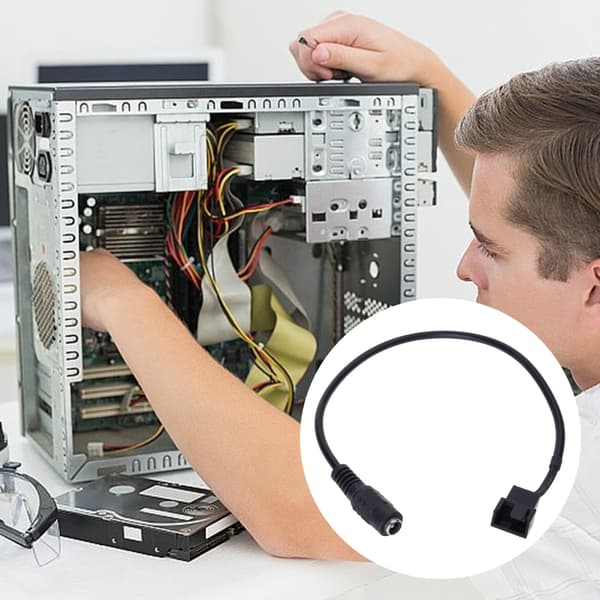 Pålideligt DC5.5x2.1mm strømadapterkabel til computerblæser med sikker forbindelse