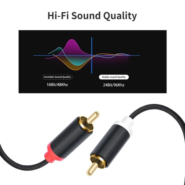 Holdbar USB C til 2RCA Y Splitter Lydkabel til hjemmelyd Bilstereo 3m
