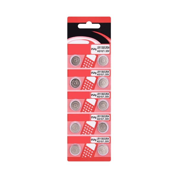 Durability AG10 LR1130 Alkaliska Batterier Knappcellsbatterier Stabila Spänningar 10 capsules