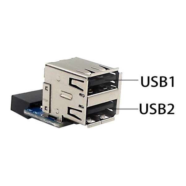 Desktop Bundkort USB-stik 9-ben til Dobbelt USB2.0 Port Frontpanel Adapter