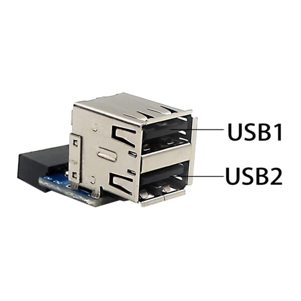Hovedkort USB-kontakt 9-pinners til dobbel USB2.0-port frontpaneladapter