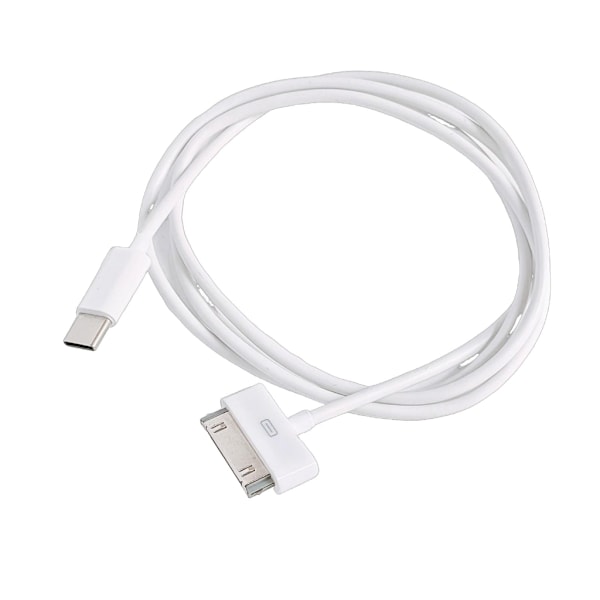 USB C till 30-pin kontaktkabel för effektiv laddning och dataöverföring för Phone 3G/3GS för Phone 4/4S White