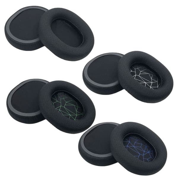 Utskiftbare øreputetrekk Vaskbare nettingstoffputer for Arctis 1 3 5 7 9X Headset Lydisolering White printing