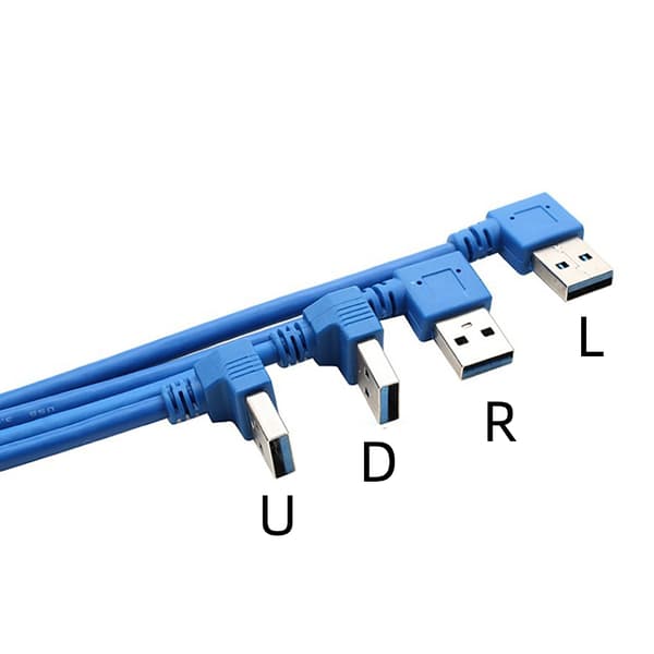 Hurtig USB 3.0 Vinklet Forlængerkabel Han til Hun Data til Elektronik null - Bend left