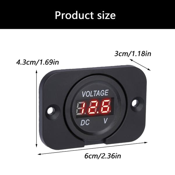 Universal 12V 24V LED Digital Spændingspanel Digital Voltmeter Til Bil Og Autocampere Red