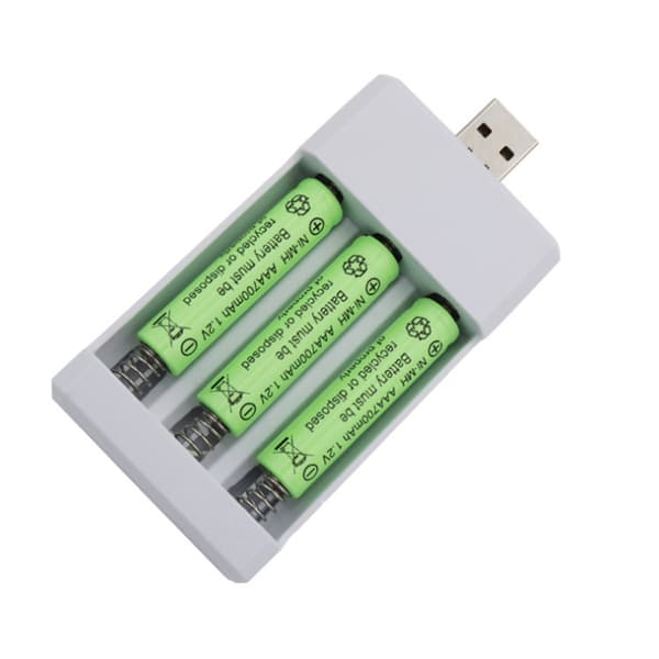 Universal USB-udgang Batterioplader 3-slots adapter til AA AAA-batteri