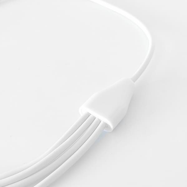 USB til Type C Opladerkabel Ledning Han til 4 Han Stikledning til Smartphones White
