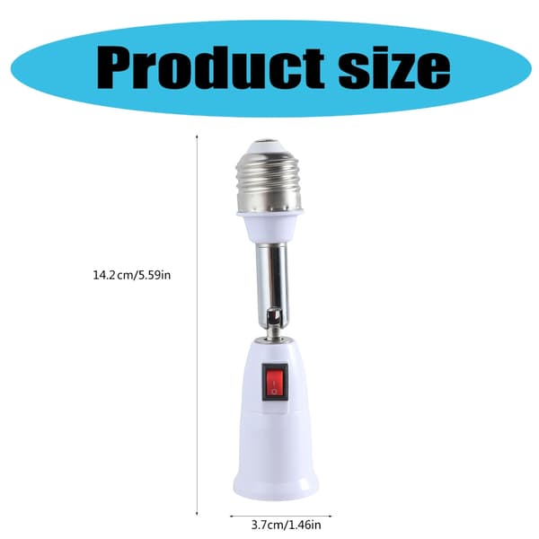 E27 Medium Base Socket-konvertere Forlengelse 180 graders roterbar lyspæreadapter for E27 LED, glødelampe, vifte