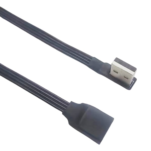 90° vinklad USB 2.0 förlängningskabel hane till hona stöder laddning och dataöverföring 5cm USB side Up