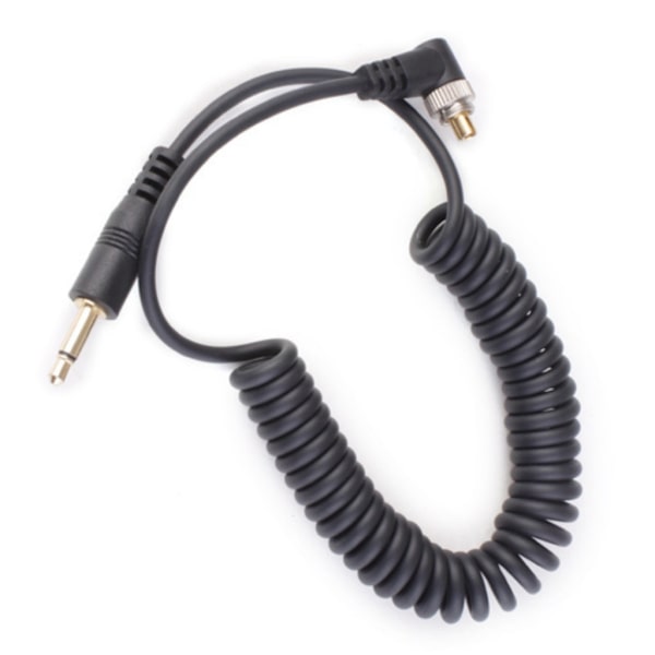 Justerbar PC til 3,5 mm han Flash Sync Ledning Kabel Han 90 Grader til Lige Hoved