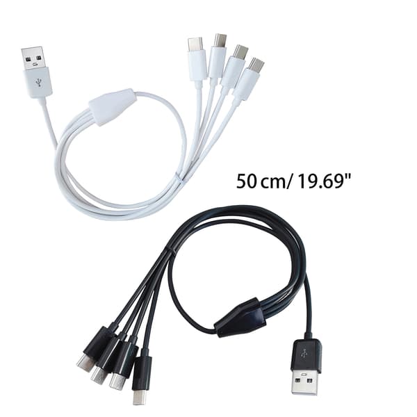 USB C Multi Opladningskabel 4-i-1 Opladerkabel med Type C Stik Universal Opladeradapter til Tablet Telefon White