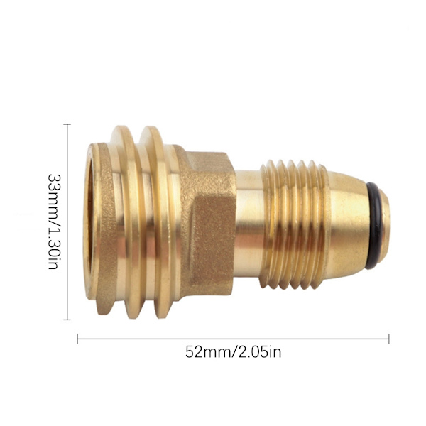 Propan LP TANK POL Serviceventil till QCC Utlopp Mässing Adapter Del Camping