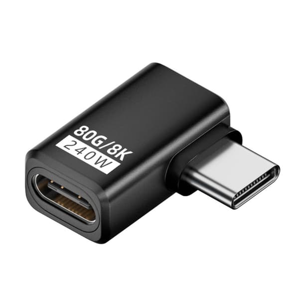 USB Type C Adapter 240W 80Gbps 8K@60Hz for Thunderbolt4/5 Enheter for Effektiv Dataoverføring Black - Side bend
