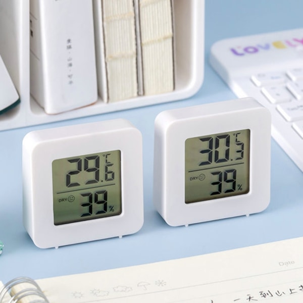 Väggmonterad LCD Digital Termometer Hygrometer för Inomhus med Inbyggt Batteri