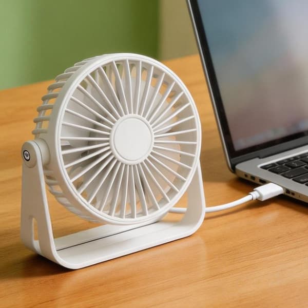 Bærbar luftkøling Bærbar skrivebordsventilator Støjsvag lille ventilator til studerende White