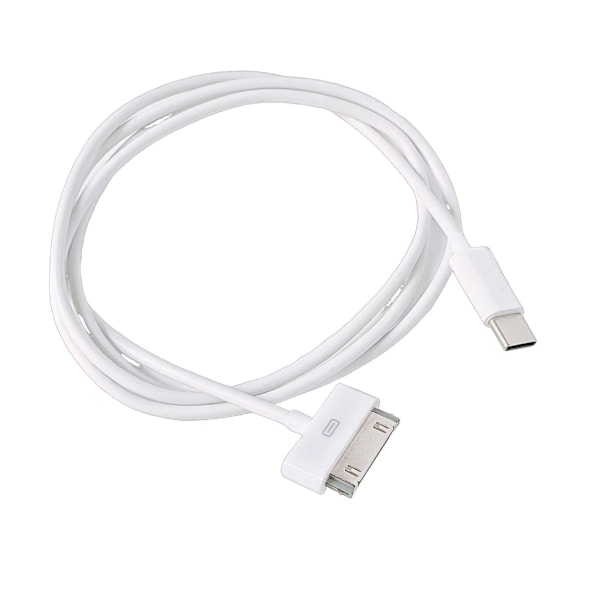 USB C till 30-pin kontaktkabel för effektiv laddning och dataöverföring för Phone 3G/3GS för Phone 4/4S White