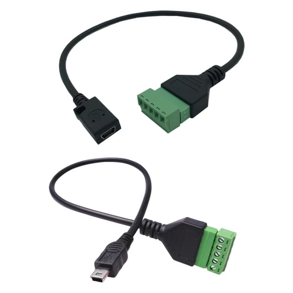 Mini USB 5Pin til 5Pin skrueterminaladapterkabel holdbarhed ABS metalkonstruktion null - B