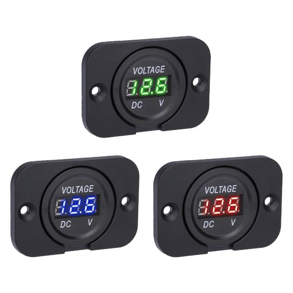 Universell 12V 24V LED Digital Spenningspanel Digital Voltmeter For Bil Og Bobiler Red