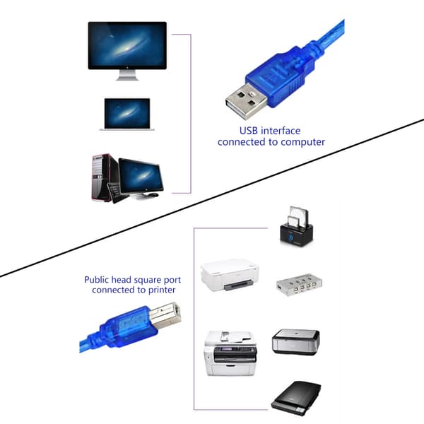 Effektivt USB-printerkabel til hurtig tilslutning Valgfri længde USB2.0 1.5m
