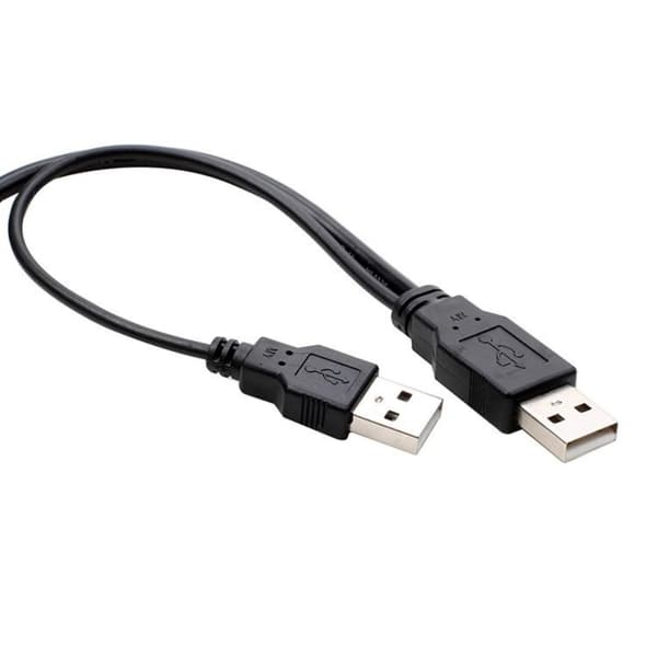 Dobbelt USB A til Mini 5Pin Y-kabel, samtidig dataoverførsel og strømforsyning 1pc