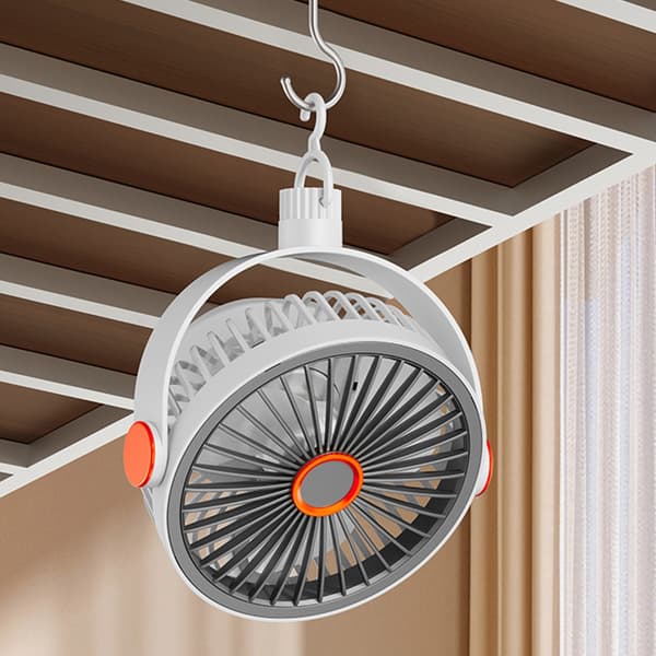 Bordluftcirkulator Dobbelt Hoved Cirkulerende Ventilator med Klips Multifunktionel Justerbar Køleventilator til Bil, Bord
