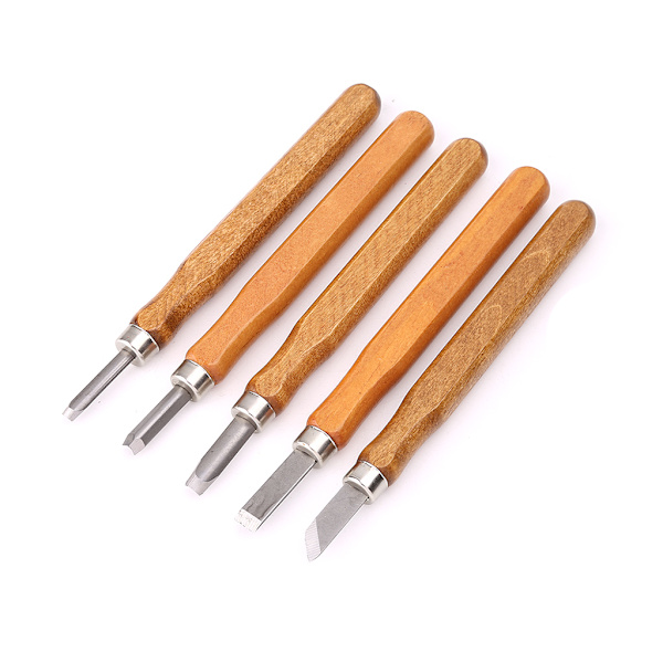 5-pack Multifunktionella Träskärverktyg i Trä, Handgjorda, DIY Träbearbetning