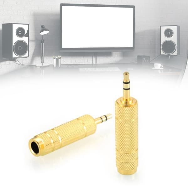 Lydkonvertere 1/8 tommer til 1/4 tommer lydadapter for musikkinstrument null - 1pc