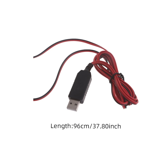 2-i-1 USB-strömkabel USB till 6V C LR14-batteri för LED-lampa Klocka