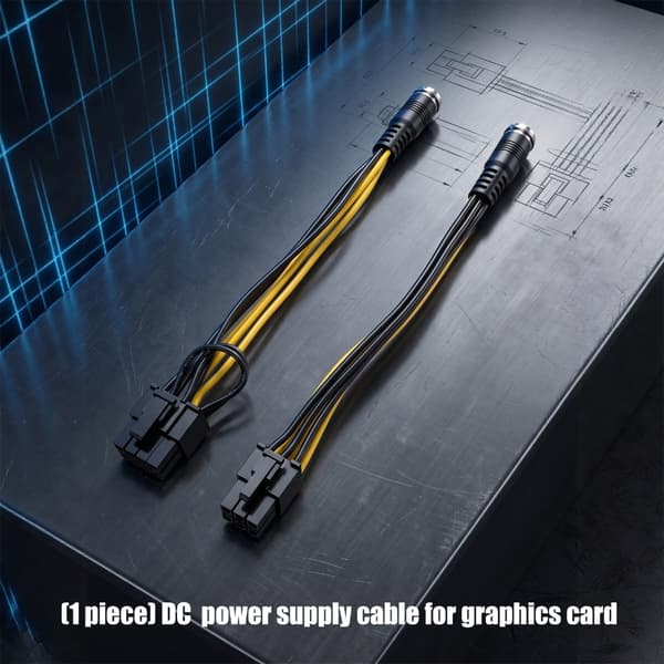 Fleksibelt PVC GPU-strømkabel DC5.5X2.1Mm til 6Pin 6+2Pin Sikker og stabil strøm 6PIN