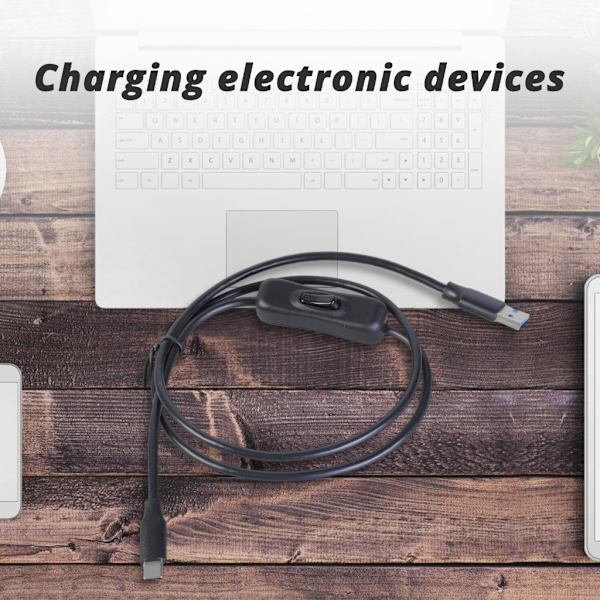 USB3.0 til USB C forlængerkabel med strømafbrydere 5Gbps dataoverførsel 0.3m