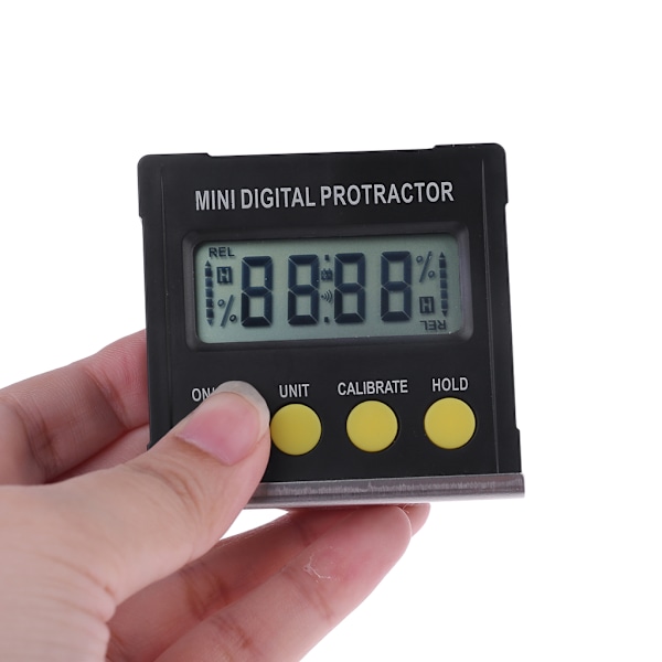 Digital Vinkelmätare Protraktor Vinkelmätare 4 x 90° Bevelmätare Inclinometer med Magnetisk Bas Upplösning 0,1°/ 0,0%